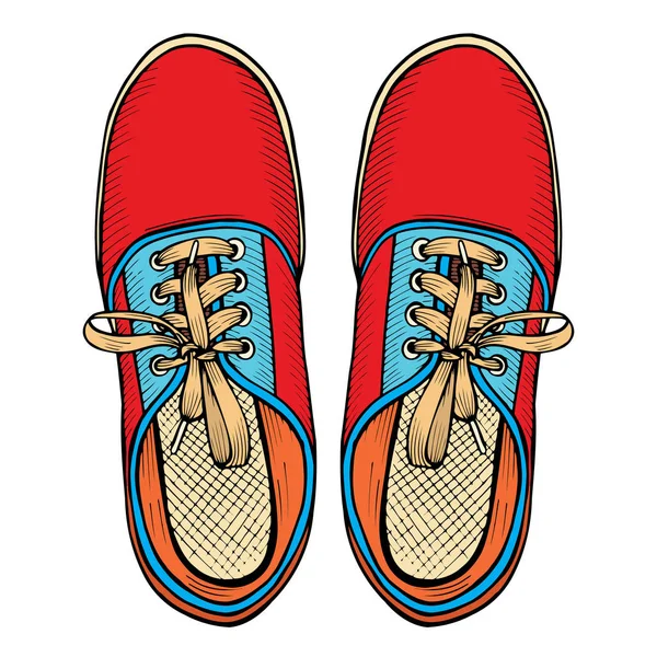 Zapatillas deportivas rojas y azules — Archivo Imágenes Vectoriales