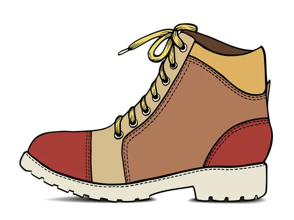 Кольоровий ескіз з армійськими черевиками — стоковий вектор