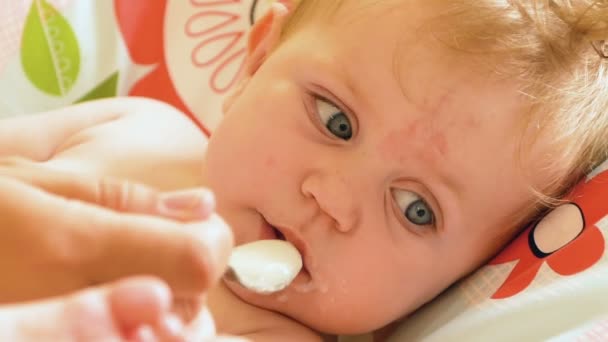 Karmienie dziecka małe — Wideo stockowe