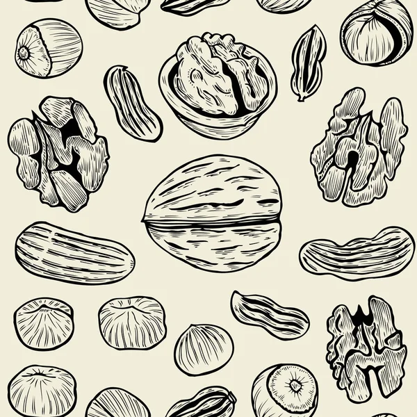Фоновый рисунок ореха — стоковый вектор