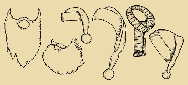 Conjunto de sombreros de Santa — Archivo Imágenes Vectoriales