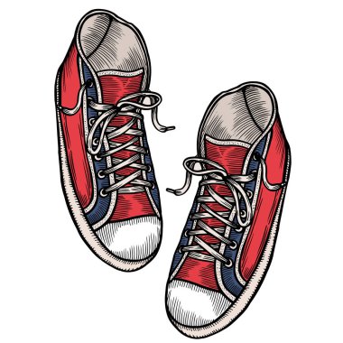 red sports sneakers clipart