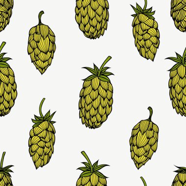 Yeşil şerbetçiotu ile desen