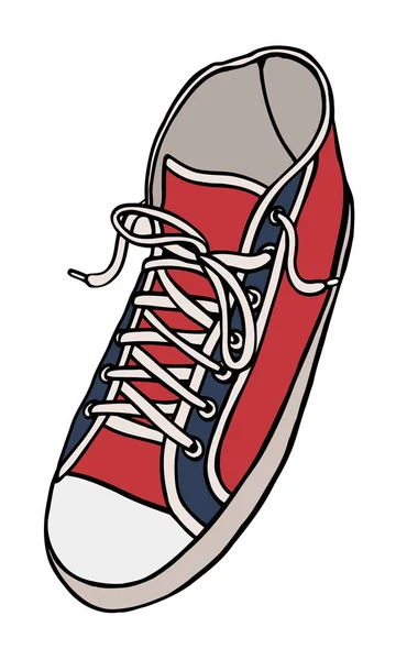 红色和蓝色体育运动鞋 — 图库矢量图片