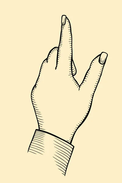 Index finger shows gesture upward — Stock Vector