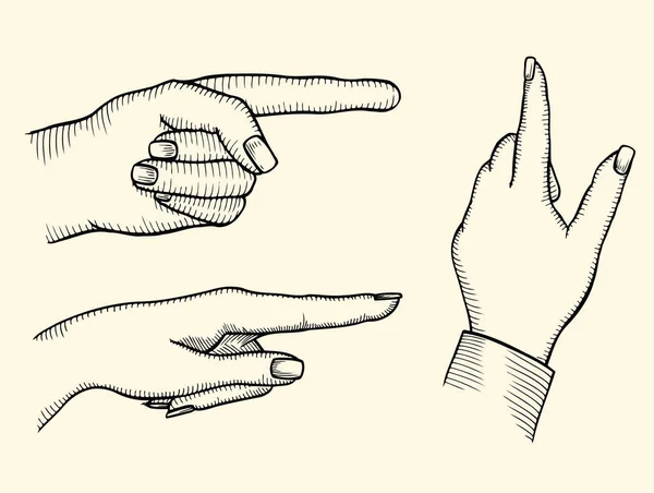 Zeigefinger zeigt Geste nach oben — Stockvektor