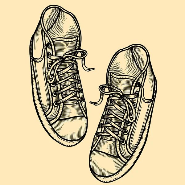Spor ayakkabıları ile illüstrasyon. — Stok Vektör