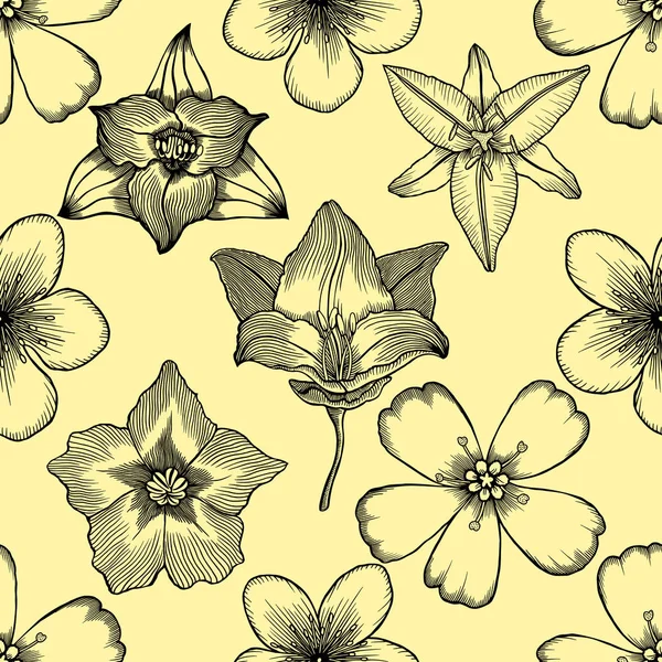 Modèle sans couture fleur — Image vectorielle