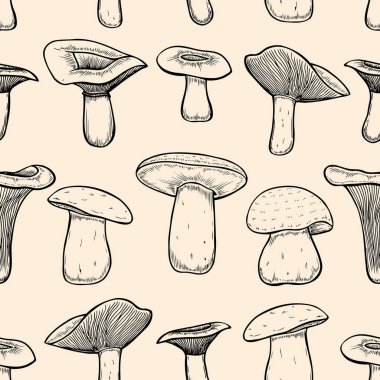 Mantarlı kusursuz desen.