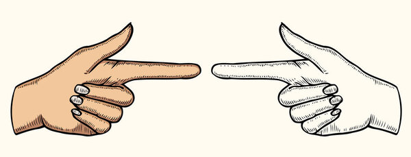 Женская рука указывая
