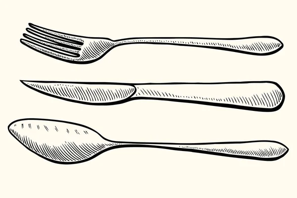 Ложка и нож — стоковый вектор