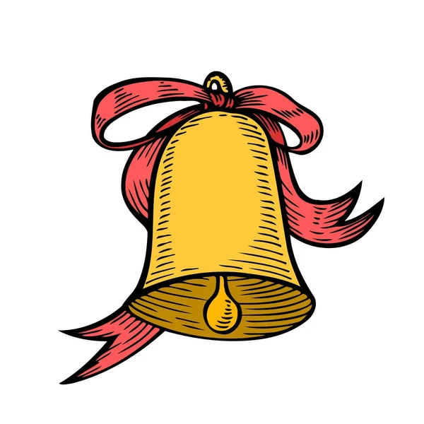 Christmas gold bell — Stock Vector