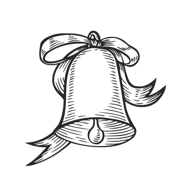 Campana de grabado de Navidad — Vector de stock