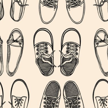 Kırmızı ve mavi ayakkabı ile Seamless Modeli.