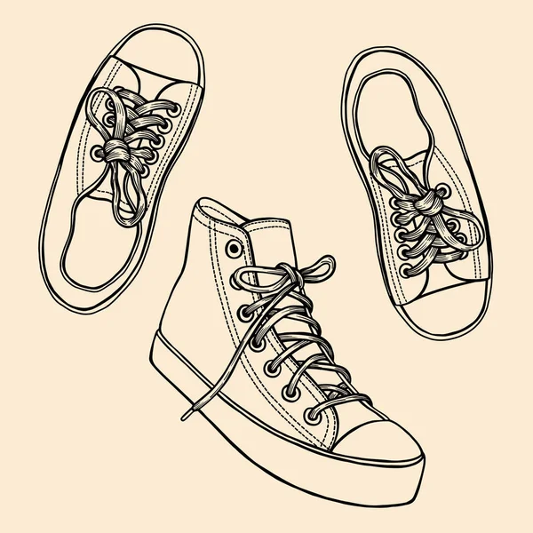 Sneakers and ink spots — Stock Vector