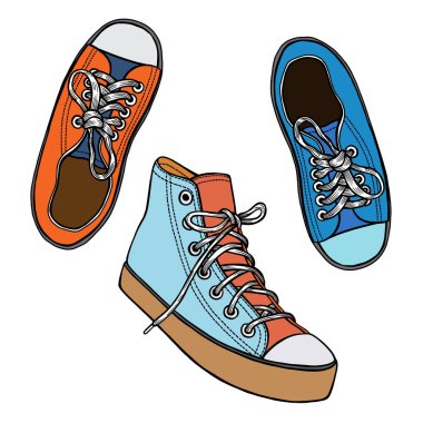 spor ayakkabı ve mürekkep lekeleri