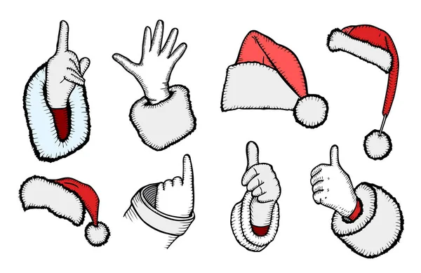 Handen van Santa Claus — Stockvector