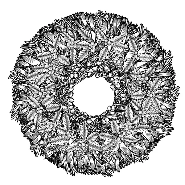 Illustration de couronne de Noël — Image vectorielle