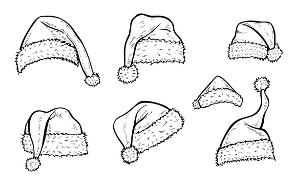 Santa klobouky vektor — Stockový vektor