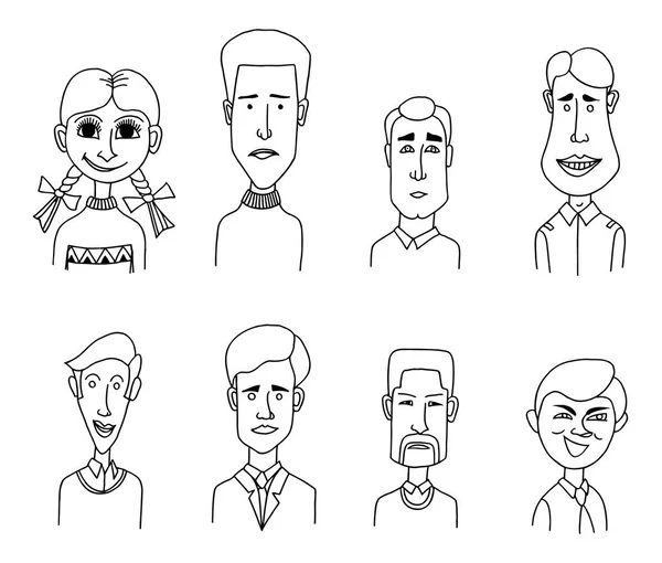 Sketch people icons. — Stock Vector