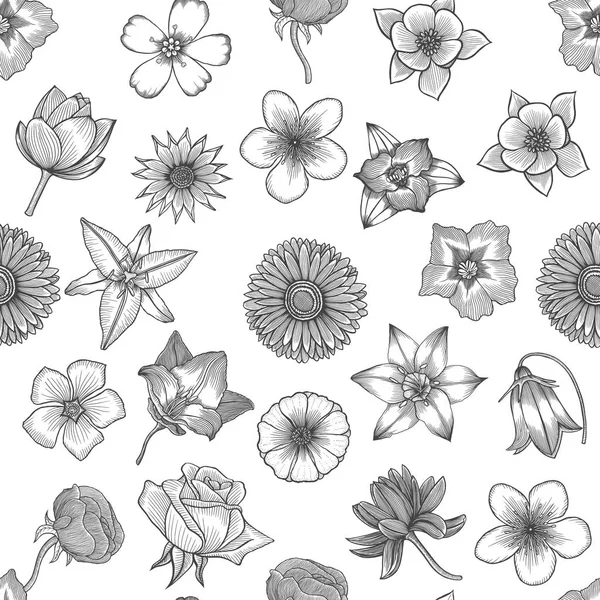 Fleurs de printemps sans couture — Image vectorielle