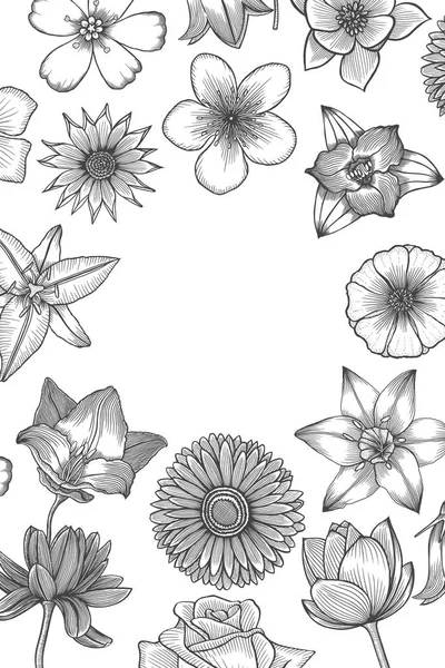Diseño de tarjetas florales . — Vector de stock
