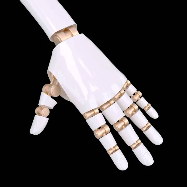 Schudden van de hand van de robot — Stockfoto