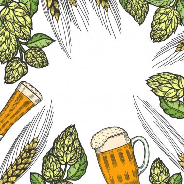 Renkli bira menü tasarım şablonu