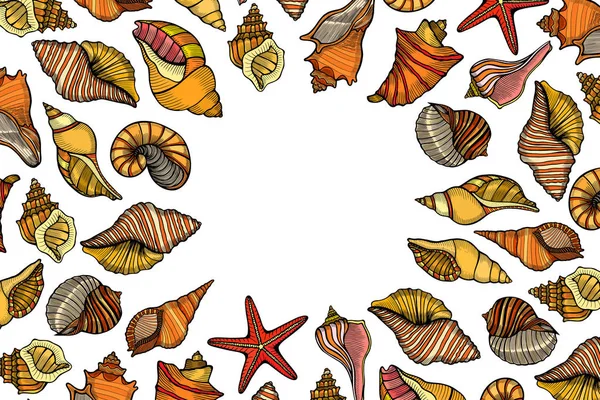 Illustration vectorielle de cadre de fruits de mer vintage . — Image vectorielle