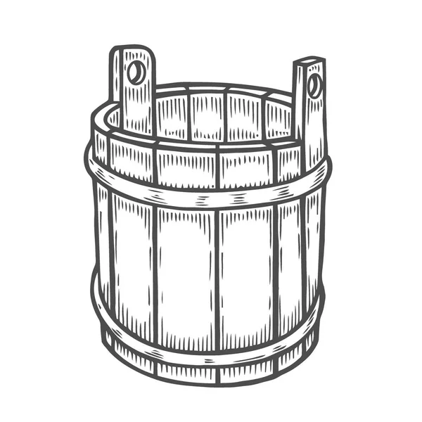 Balde de madeira velha . —  Vetores de Stock