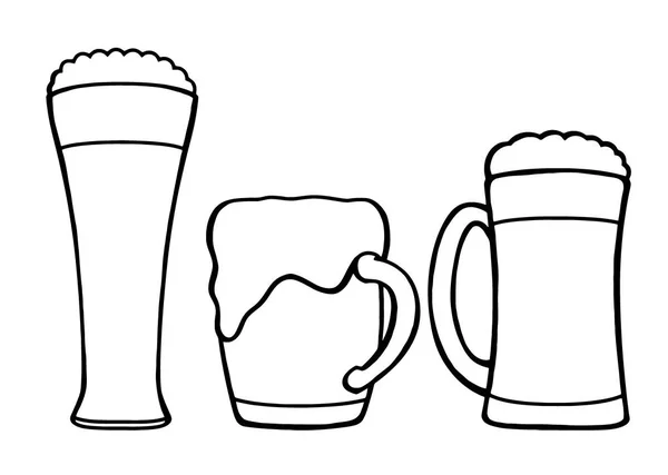 Vasos de cerveza — Vector de stock