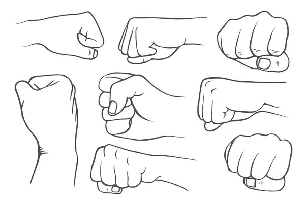 Set of fists — Stock Vector