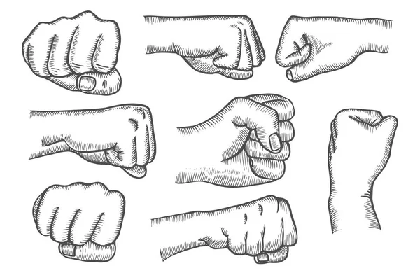 Set of fists — Stock Vector