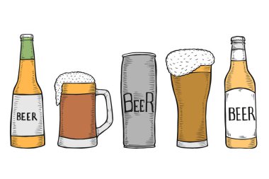 bira şişe ve cam vektör kümesi