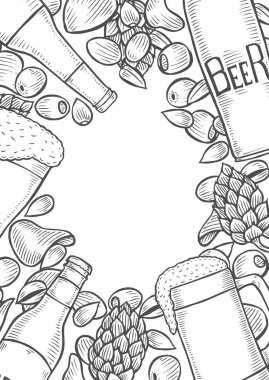 elle çizilmiş bira seti