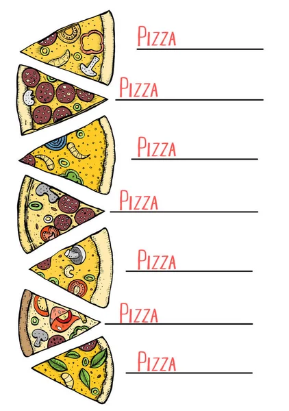 Menú para pizza — Vector de stock