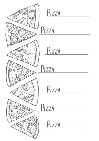Pizza menü — Stok Vektör