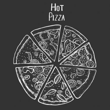 Pizza elle çizilmiş