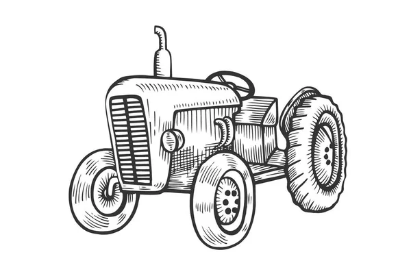 Resimde tekerlekli traktör — Stok Vektör