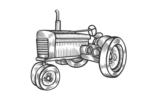 Resimde tekerlekli traktör — Stok Vektör