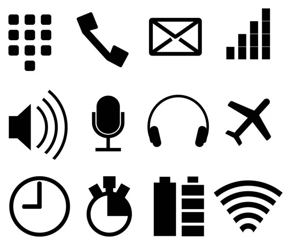 Set of simple modern icons for smartphone, tablet or web application — Stock Photo, Image
