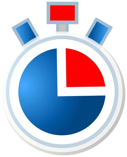 Blauwe en rode stopwatch pictogram — Stockfoto