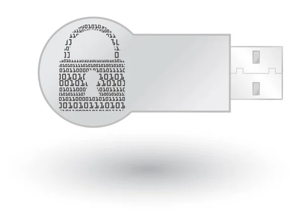 Concepto de unidad USB seguro — Vector de stock