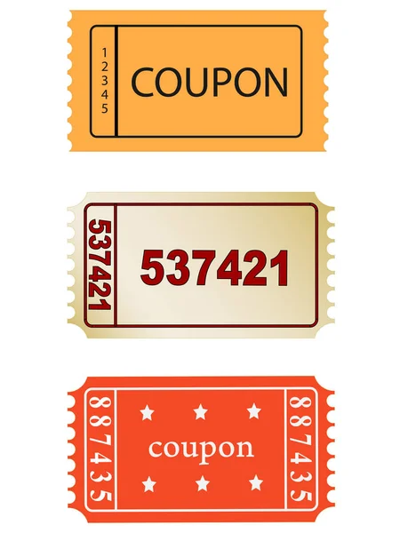 Vektor-Coupon, Ticketsymbole, Vektor, Folge 10 — Stockvektor