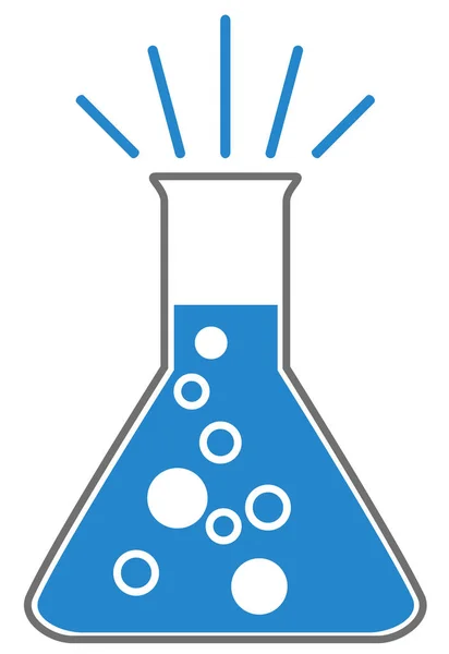 Verre de laboratoire, chimie. icône scientifique — Image vectorielle