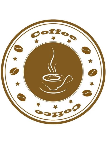 커피 스탬프 아이콘 — 스톡 벡터