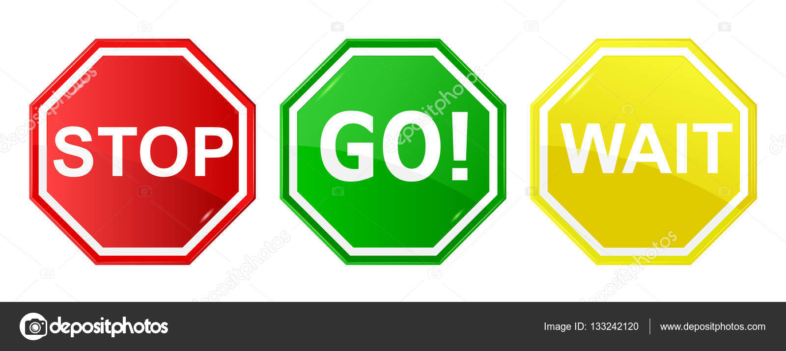 Go, wait, and stop control sign — Stock Vector © tkemot 133242120