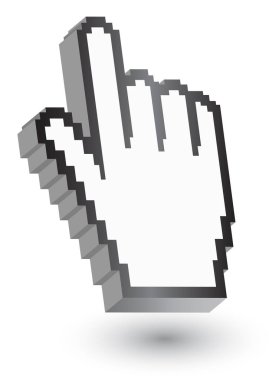 imleç el simgesi 3d, piksel,