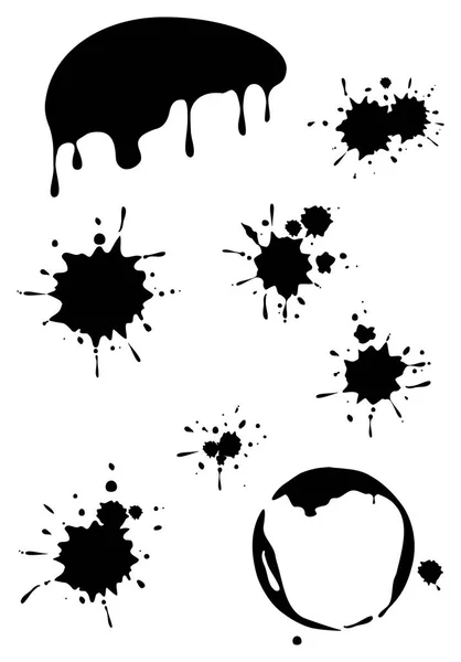 Set de manchas grunge negras texturas de fondo, vector — Archivo Imágenes Vectoriales