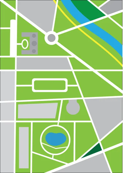 Mapa vectorial del centro de la ciudad — Archivo Imágenes Vectoriales